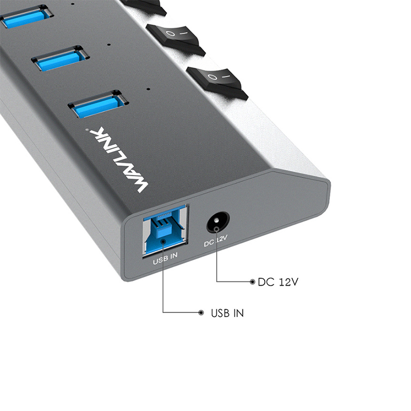 UH3076 SuperSpeed USB3.0 7 Port HUB with Individual Power Switches HUB 3