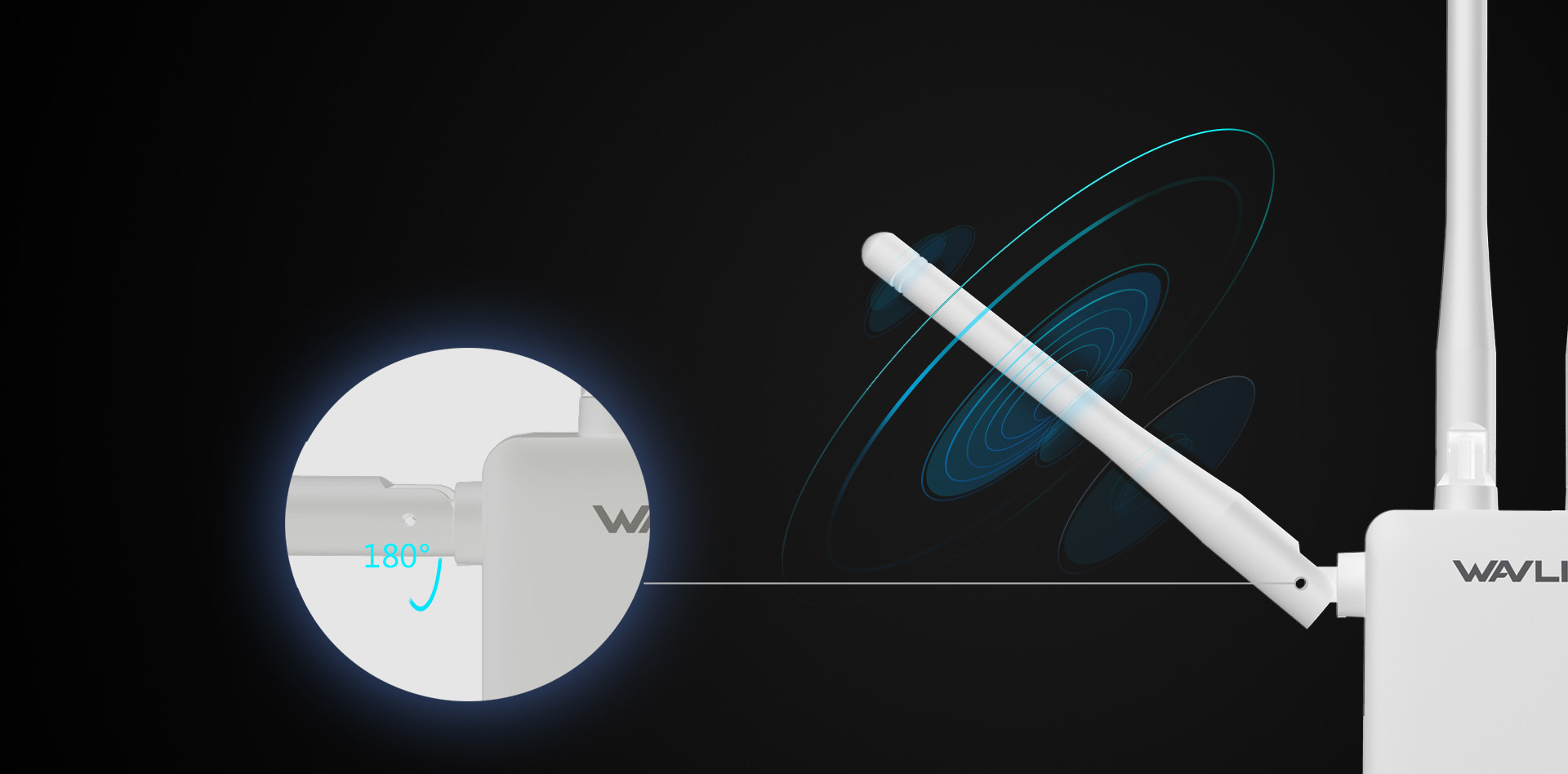 四根高性能天线,提高无线覆盖范围,传输速率1200Mbps