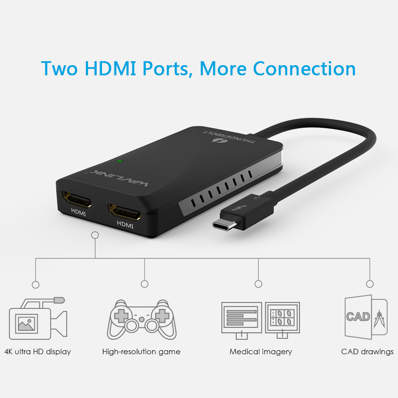 Thunderview II - Thunderbolt™ 3 Portable Dual 4K HDMI Adapter 4