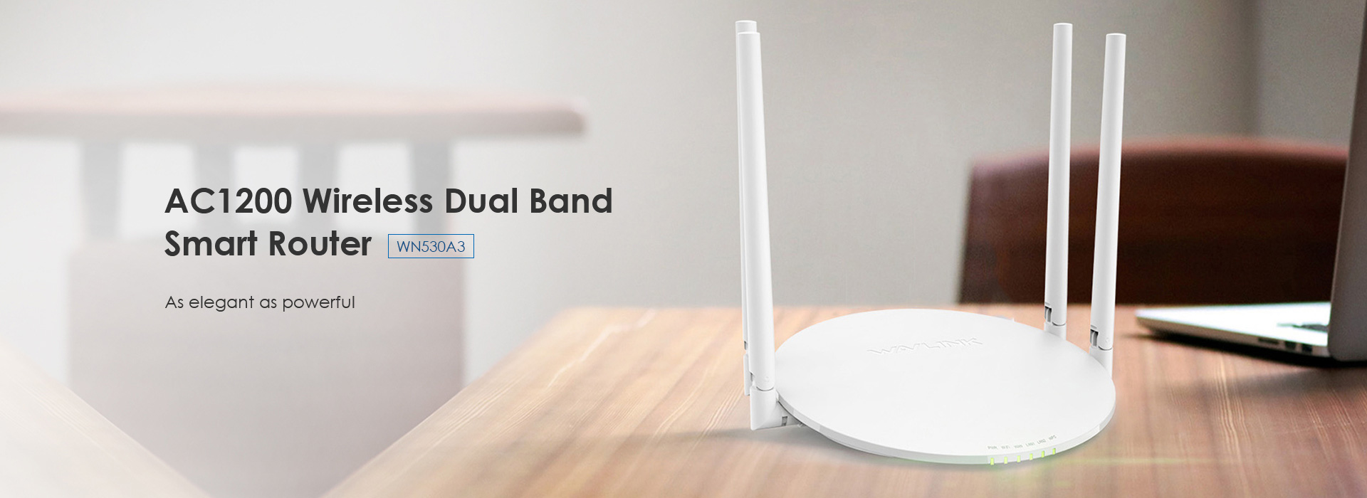 AC1200 Wireless Dual-band Smart Wi-Fi Router with High Gain Antennas