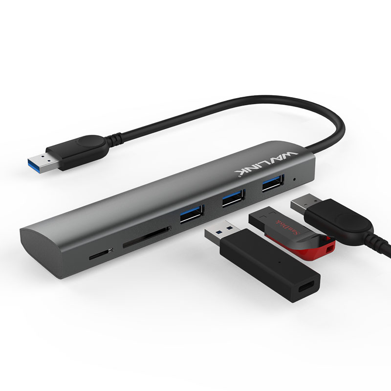 UH3047R USB 3.0 + SD/ Micro SD卡槽集线器 5