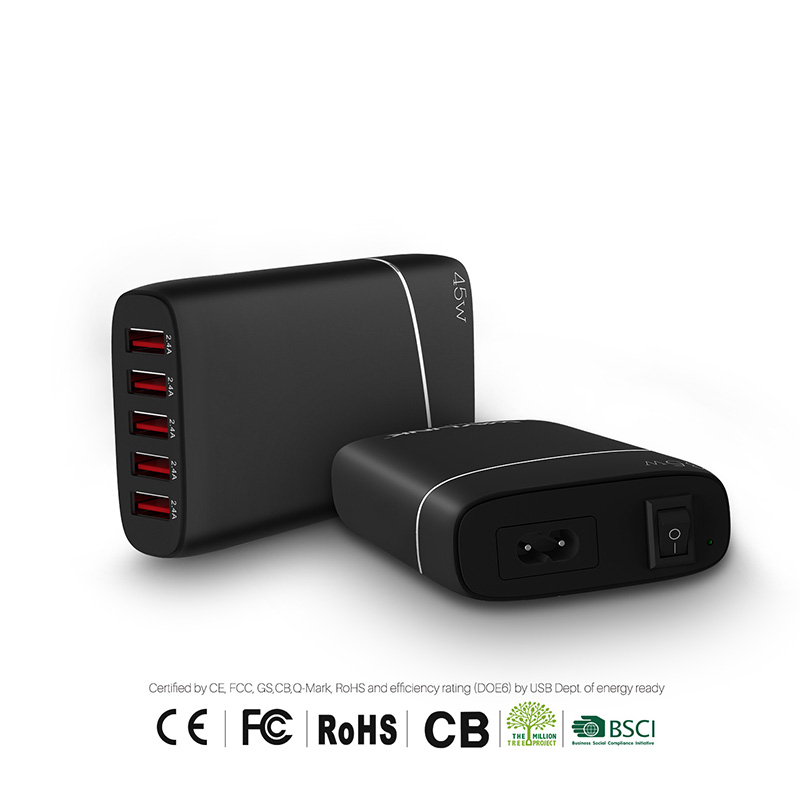 UH1051P 5-Port 45Watt Smart USB Charging Station 5