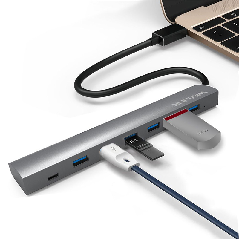 UH3074C1 Superspeed USB-C USB3.1 7 Port Aluminum HUB-Wavlink.com