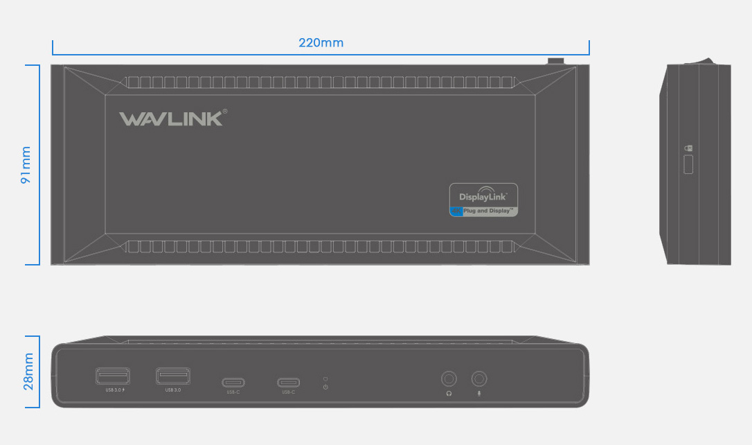 WAVLINK USB-C 4K Dual HDMI Display 9-in-1 Universal Docking Station with 65W / 100W Power Supply WAVLINK USB-C 4K Dual HDMI Display 9-in-1 Universal Docking Station with 65W / 100W Power Supply