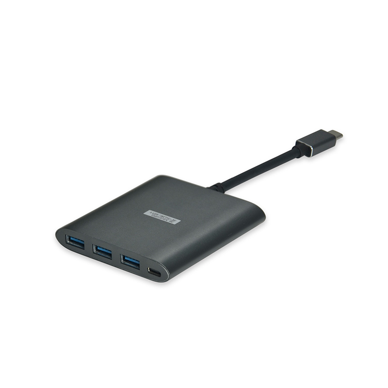 UHP3401 USB-C 4 Port Aluminum HUB  With Power Delivery 3