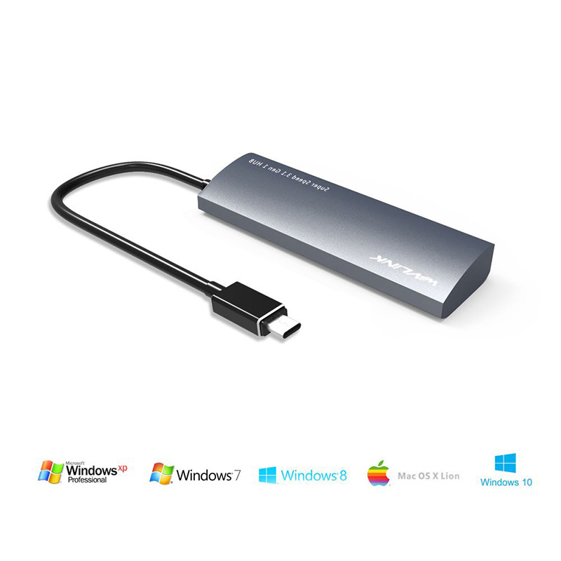 UH3047C SuperSpeed USB-C to USB3.0 4 Port Aluminum HUB 1