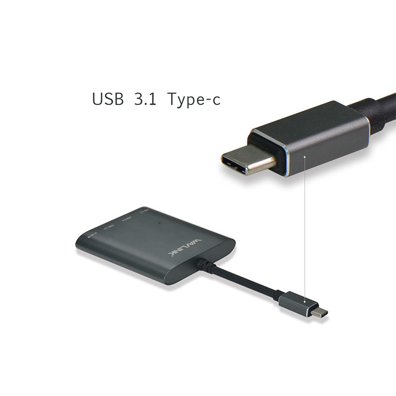 UHP3401 USB-C 4 Port Aluminum HUB  With Power Delivery 4