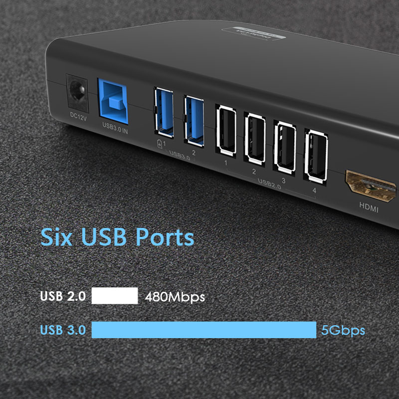 UG39DK1  Black Dual 2K USB 3.0 Universal Docking Station 3