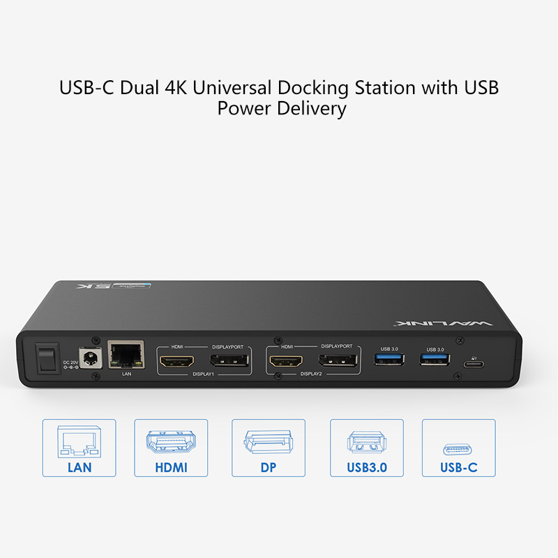 UG69PD1 USB-C Dual 4K Universal Docking Station with Power Delivery 2
