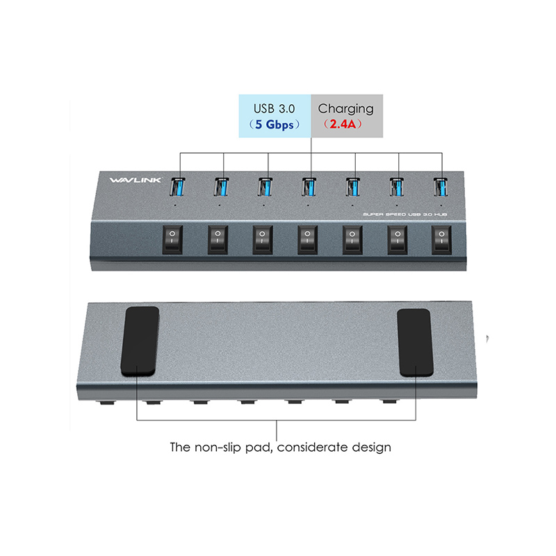 UH3076 SuperSpeed USB3.0 7 Port HUB with Individual Power Switches HUB 4
