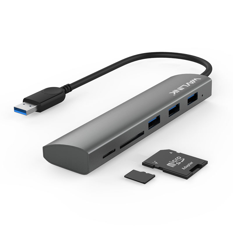 UH3047R USB 3.0 + SD/ Micro SD卡槽集线器 4