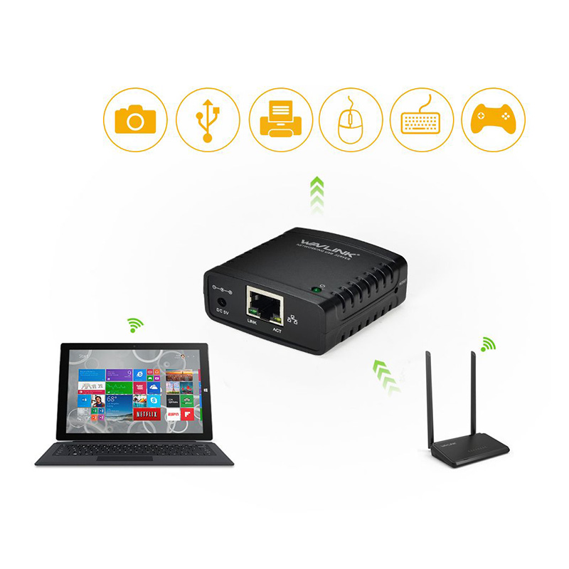 NU78M41 10/100Mbps Ethernet to USB 2.0 Network LPR Print Server 5