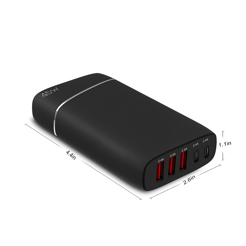 UH1051PC2 Type-C 5-Port 45Watt Smart USB Charging Station 2