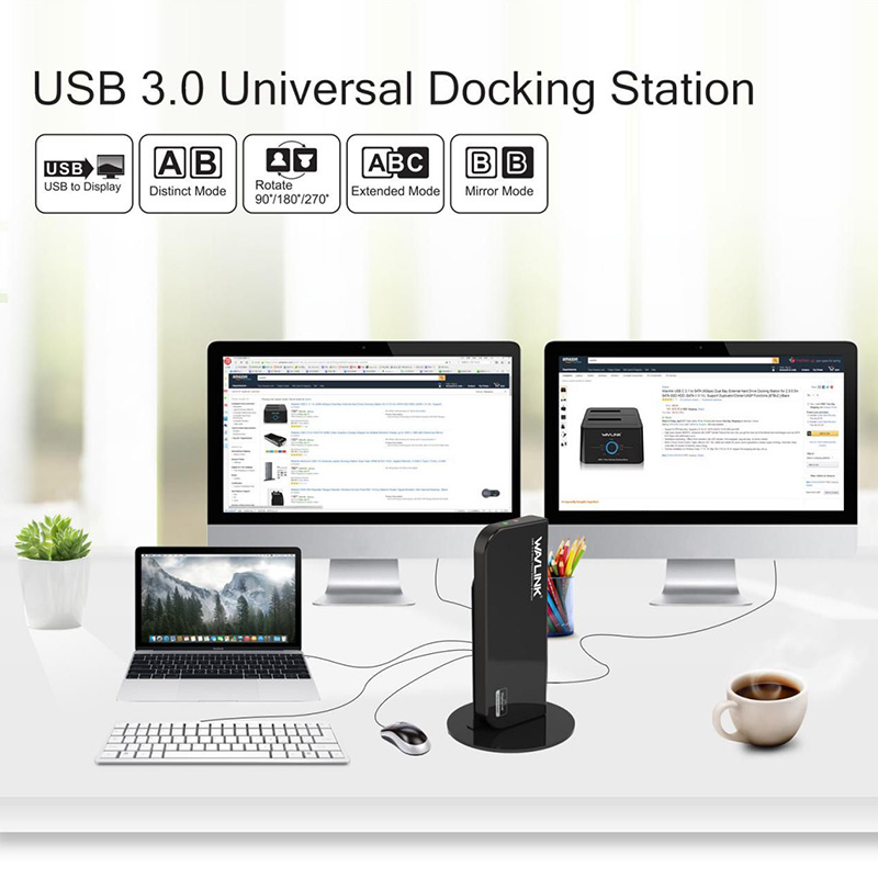 UG39DK1V USB 3.0 Universal Dual Display Docking Station with Vertical Aluminum Stand 4